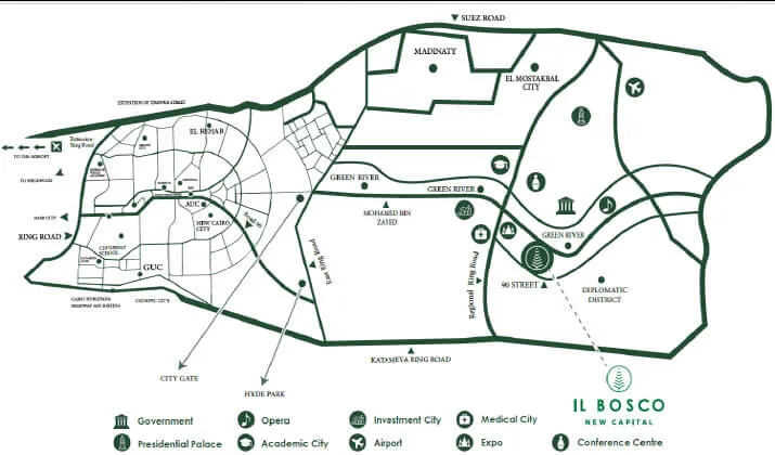 موقع كمبوند البوسكو العاصمة الإدارية الجديدة