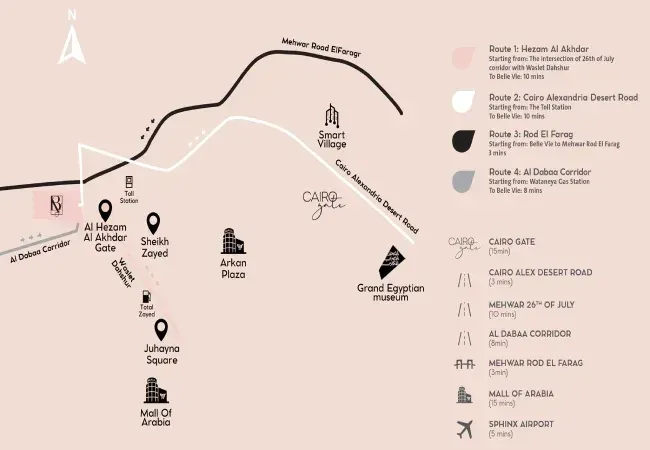 موقع كمبوند بيل في الشيخ زايد