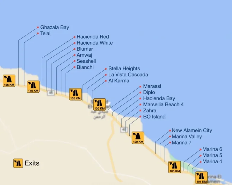 خريطة قري الساحل الشمالي