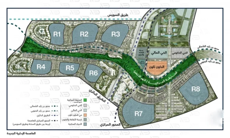 خريطة العاصمة الادارية الجديدة 2026 خريطة العاصمة الادارية الجديدة 2026
