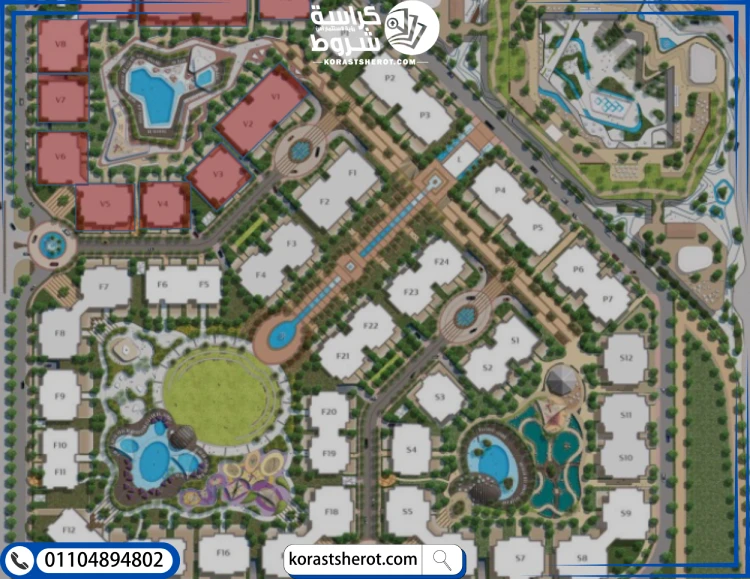 تصميم و مساحه كمبوند ناينتي افينيو التجمع الخامس