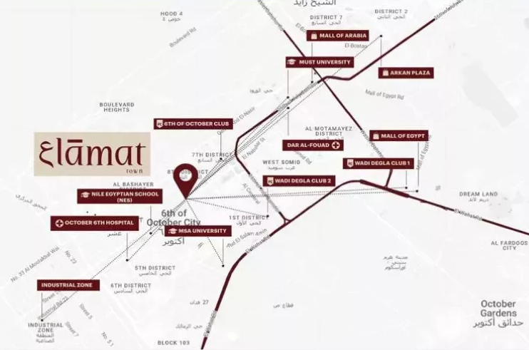 مول علامات تاون 6 أكتوبر موقع مول علامات تاون 6 أكتوبر