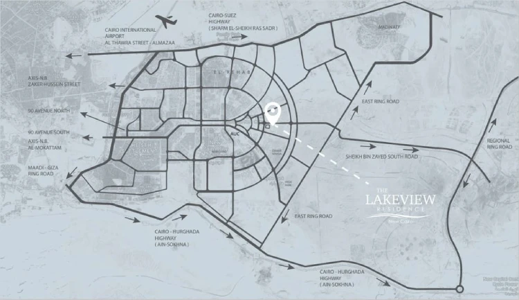 كمبوند ليك فيو ريزيدنس التجمع الخامس موقع كمبوند ليك فيو ريزيدنس التجمع الخامس