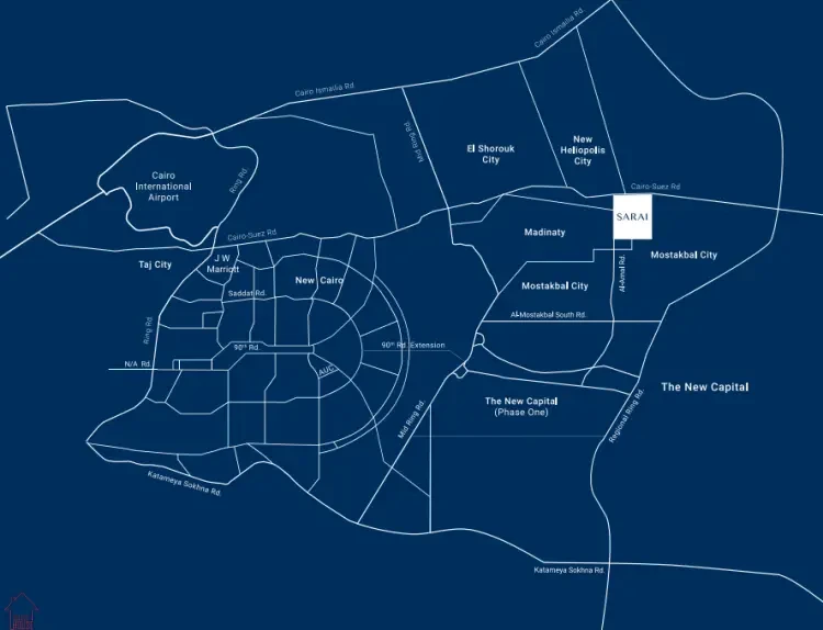 موقع كمبوند كافانا ليك القاهرة الجديدة