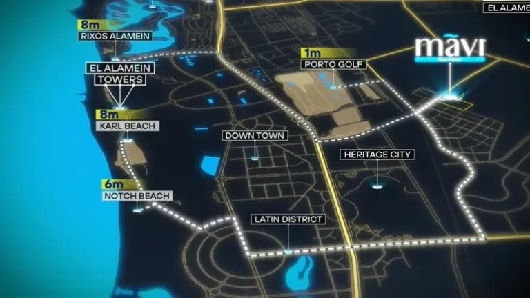 موقع قرية مافي العلمين الجديدة