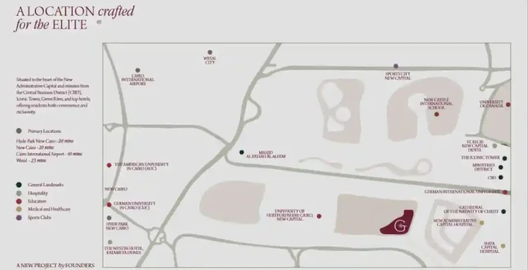 كمبوند جرانفيل العاصمة الإدارية موقع كمبوند جرانفيل العاصمة الإدارية