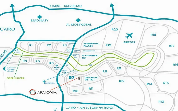 موقع كمبوند ارمونيا العاصمة الادارية